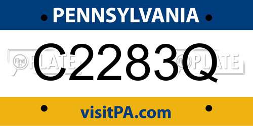 C2283Q Pennsylvania License Plate