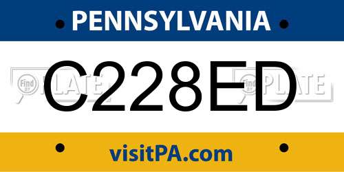 C228ED Pennsylvania License Plate