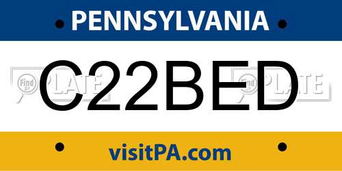 C22BED Pennsylvania License Plate