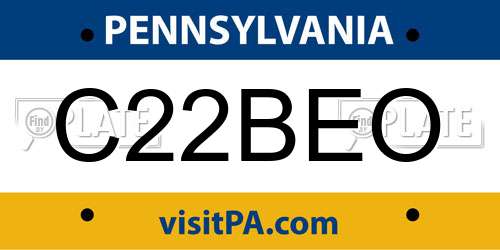 C22BEO Pennsylvania License Plate