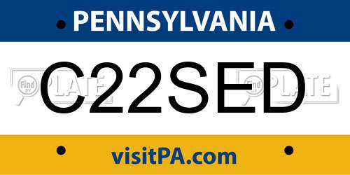 C22SED Pennsylvania License Plate