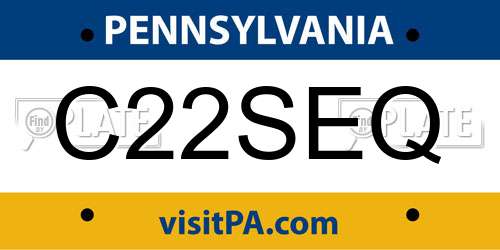 C22SEQ Pennsylvania License Plate