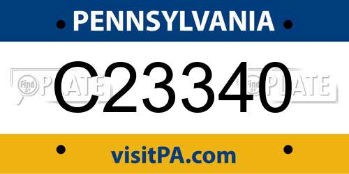 C23340 Pennsylvania License Plate