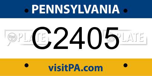 C2405 Pennsylvania License Plate
