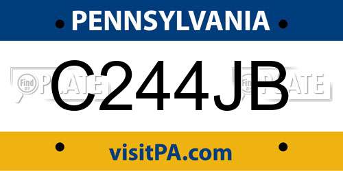C244JB Pennsylvania License Plate