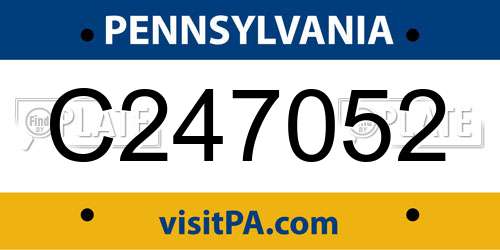 C247052 Pennsylvania License Plate