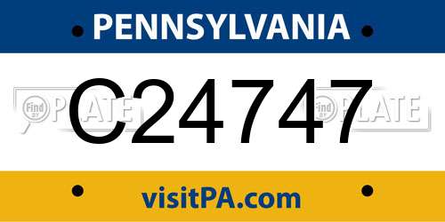 C24747 Pennsylvania License Plate