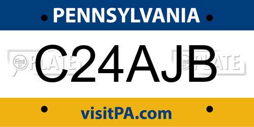 C24AJB Pennsylvania License Plate