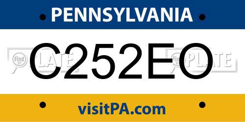 C252EO Pennsylvania License Plate