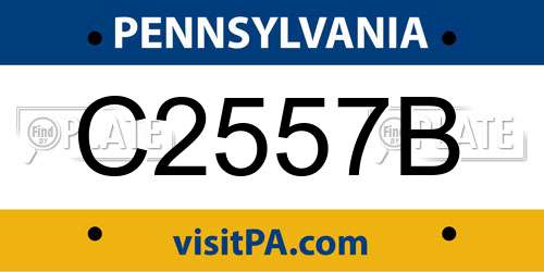 C2557B Pennsylvania License Plate
