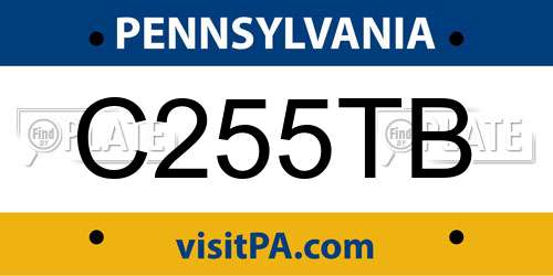 C255TB Pennsylvania License Plate
