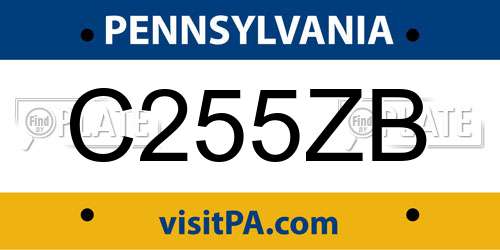 C255ZB Pennsylvania License Plate