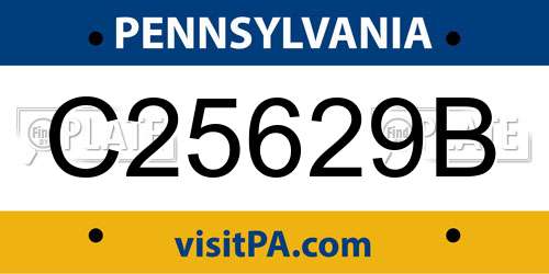 C25629B Pennsylvania License Plate