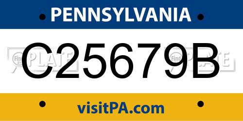 C25679B Pennsylvania License Plate