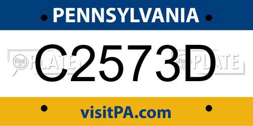 C2573D Pennsylvania License Plate