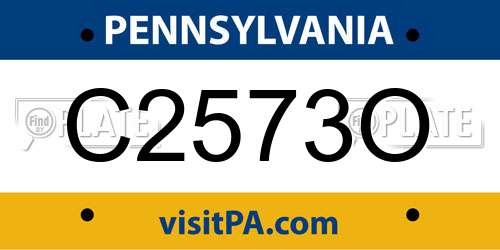 C2573O Pennsylvania License Plate