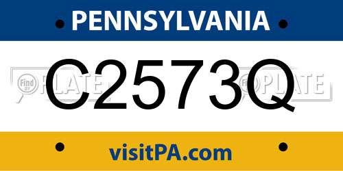 C2573Q Pennsylvania License Plate