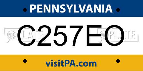 C257EO Pennsylvania License Plate