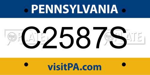C2587S Pennsylvania License Plate