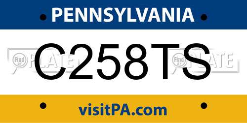 C258TS Pennsylvania License Plate