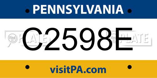 C2598E Pennsylvania License Plate