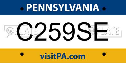C259SE Pennsylvania License Plate