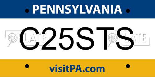 C25STS Pennsylvania License Plate