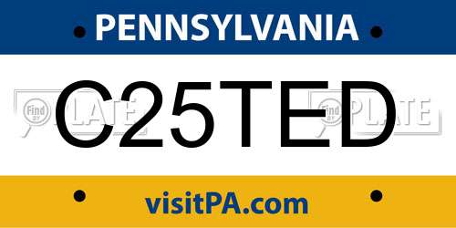 C25TED Pennsylvania License Plate