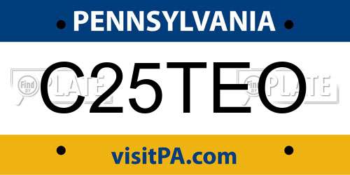 C25TEO Pennsylvania License Plate