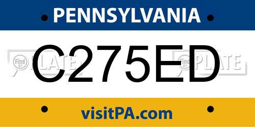 C275ED Pennsylvania License Plate