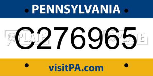 C276965 Pennsylvania License Plate