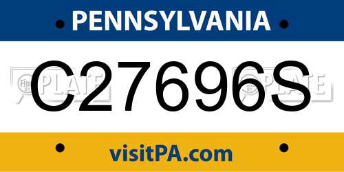 C27696S Pennsylvania License Plate