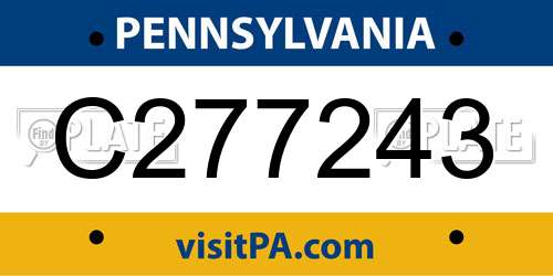 C277243 Pennsylvania License Plate