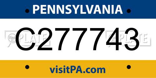 C277743 Pennsylvania License Plate