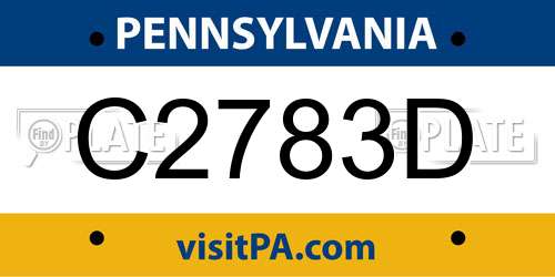C2783D Pennsylvania License Plate