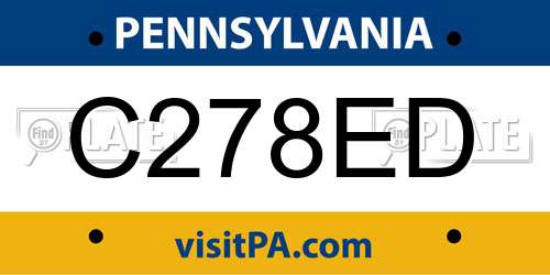 C278ED Pennsylvania License Plate