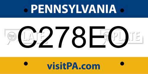 C278EO Pennsylvania License Plate