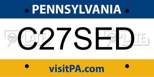 C27SED Pennsylvania License Plate