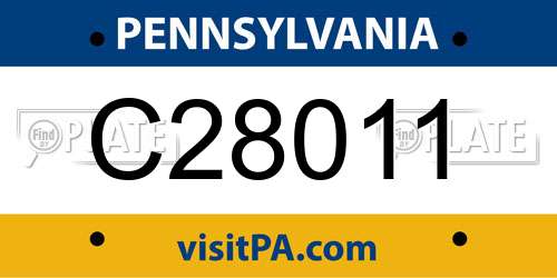 C28011 Pennsylvania License Plate
