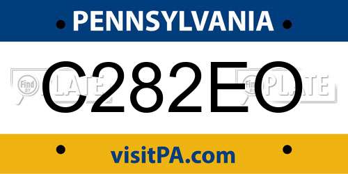 C282EO Pennsylvania License Plate