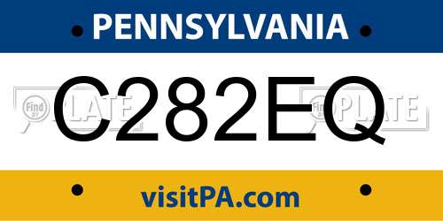 C282EQ Pennsylvania License Plate