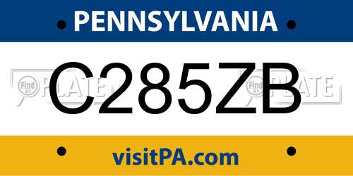 C285ZB Pennsylvania License Plate