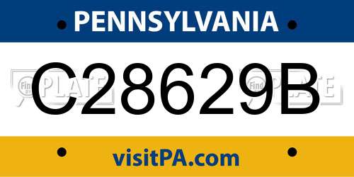 C28629B Pennsylvania License Plate