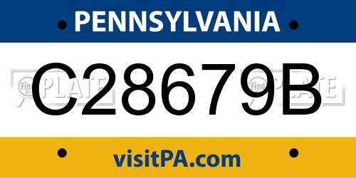 C28679B Pennsylvania License Plate