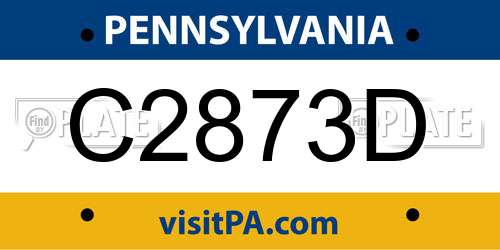 C2873D Pennsylvania License Plate