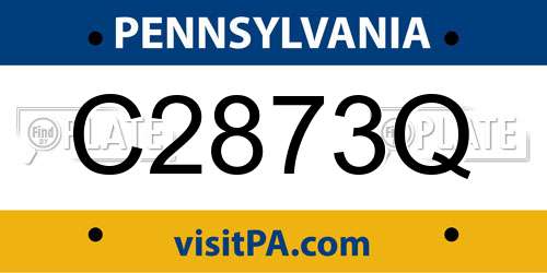 C2873Q Pennsylvania License Plate