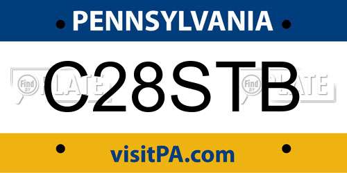 C28STB Pennsylvania License Plate