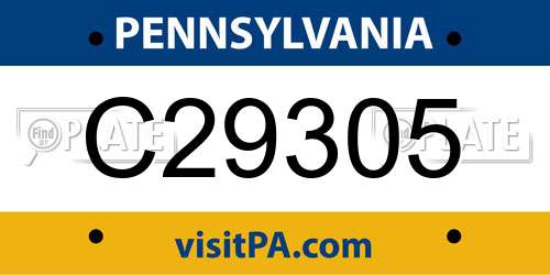 C29305 Pennsylvania License Plate