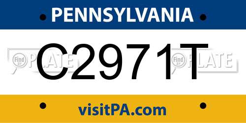 C2971T Pennsylvania License Plate