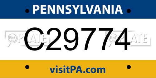 C29774 Pennsylvania License Plate